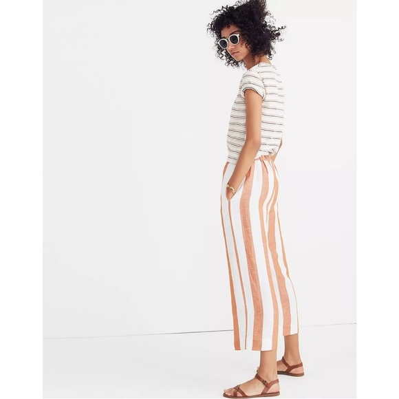 Madewell Huston Pull-On Crop Pants in Evelyn Stripe (Small) - Picture 3 of 6